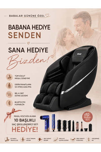 Voit Zero Gravity Masaj Koltuğu 3D Masaj, Sıfır Yerçekimi, Bel Isıtma, Blueto...
