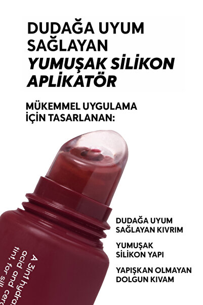 Cream Co. Nemlendirici Parlatıcı 3in1 Lip Balm | Dudak Bakım | Black Cherry Bordo | Hyaluronik Asit Seramid