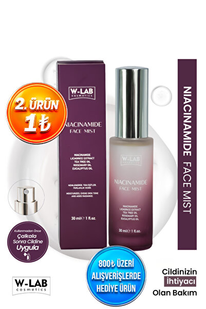 W-Lab Cosmetics Niacinamide Face Mist Cilt Tonu Eşitleyici ve Nemlendirici Yü...