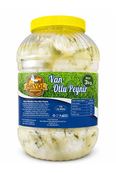 Akyol MANDIRA Van Otlu Peynir Salamura 3 Kg. (inek)