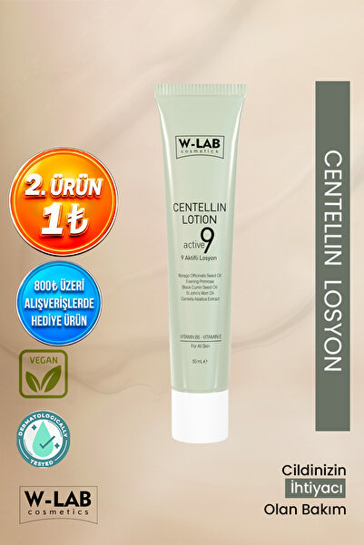 W-Lab Cosmetics Centellin 9 Aktifli Losyon 50 ml Egzama, Pullanma, Sedef, Kep...