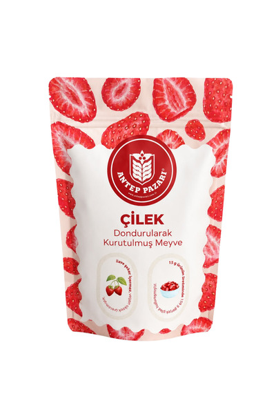 Antep Pazarı Çilek Kuru Meyve Cipsi - Dondurularak Kurutulmuş Freeze Dried Çı...