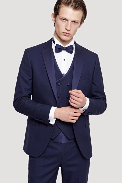 ALTINYILDIZ CLASSICS Costum smoking pentru bărbați, albastru bleumarin, slim ...