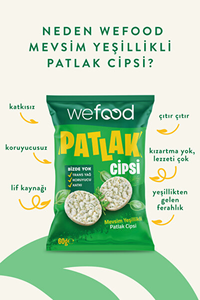 Wefood Mevsim Yeşillikli Patlak Cipsi 60 g 15'li