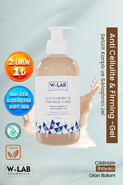 W-Lab Cosmetics Selülit Karşıtı, Sıkılaştırıcı ve Çatlak Giderici Jel 250 ml