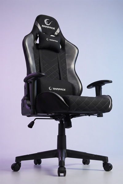 Rampage KL-R83 CARBON Üst Seviye Terletmez Kumaş Gri/Siyah Gaming Oyuncu Koltuğu