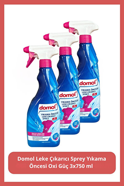 DOMOL Leke Çıkarıcı Sprey Yıkama Öncesi Oxi Güç 750 ml X3 Adet