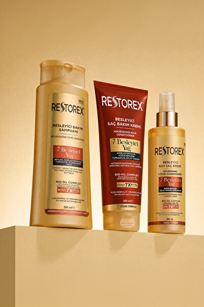 Restorex 7 Besleyici Yağ Sıvı Saç Kremi 200 Ml - Parlaklık ve İpeksi Yumuşaklık - Kuru ve Yıpranmış Saçlar