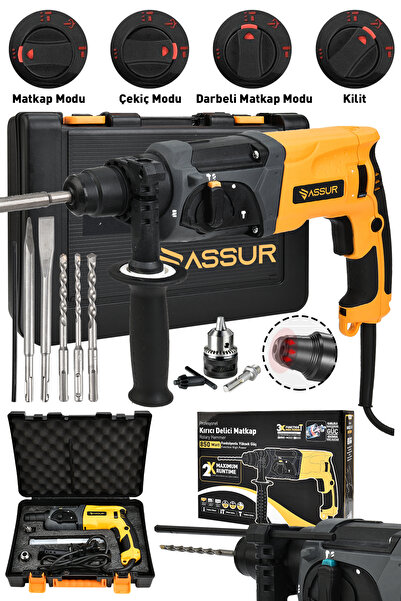 ASSUR 850W Darbeli Metal Şanzıman Kırıcı Delici Hilti Matkap