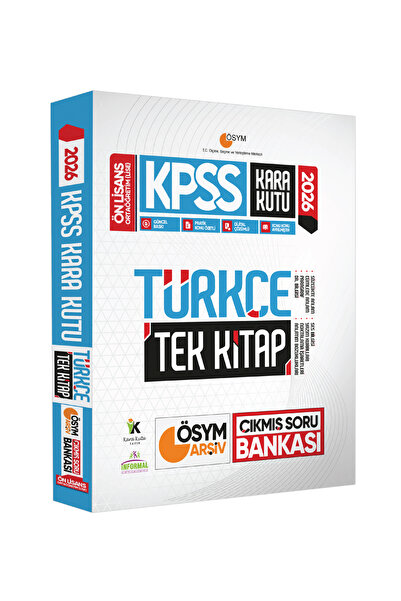 Karakutu Yayınları 2026 KPSS Önlisans/Ortaöğretim Kara Kutu Türkçe TEK KİTAP ...