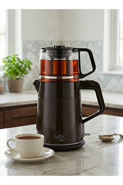 Arzum FL301 Felix Bold Çay Makinesi 1650W, 1 L Demlik Kapasitesi, Siyah