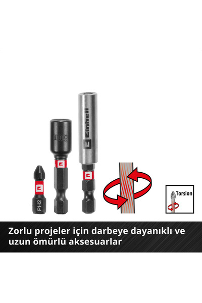 Einhell XL-CASE Delme,Vidalama ve Lokma uç seti 95 parça - 49108798