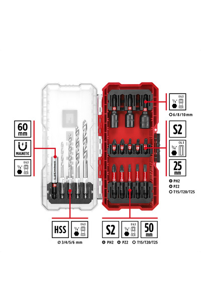 Einhell S-CASE Delme ve Vidalama uç seti 18 parça - 49108709