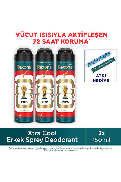 Rexona Men Erkek Sprey Deodorant Xtra Cool 72 Saat Kesintisiz Üstün Koruma 15...