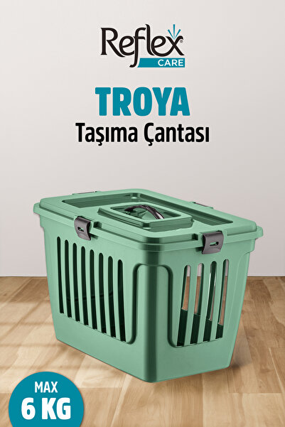 Reflex Care Troya Kedi ve Köpek Taşıma Çantası - Yeşil - 49,5x33,5x33 cm