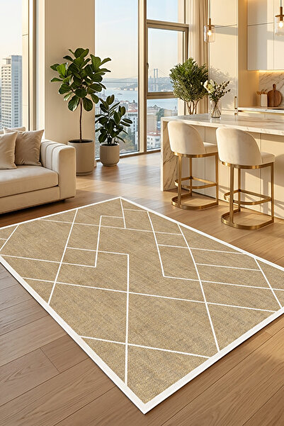 Decomia Home Covor digital anti-alunecare, lavabil, cu aspect de iută scandin...