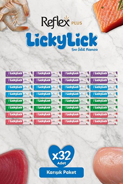 Reflex Plus LickyLick Sıvı Ödül Maması Karışık Paket 15g x 32 Adet