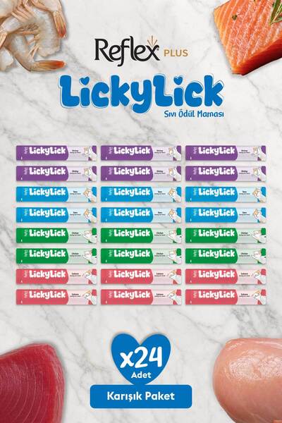 Reflex Plus LickyLick Sıvı Ödül Maması Karışık Paket 15g x 24 Adet