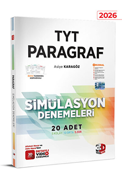 3D Yayınları 3D TYT Simülasyon Paragraf Video Çözümlü Denemeleri