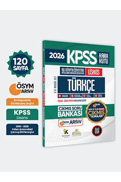 Karakutu Yayınları 2026 FULLLisans KPSS Lisans Türkçe Kara Kutu ÖSYM Çıkmış S...