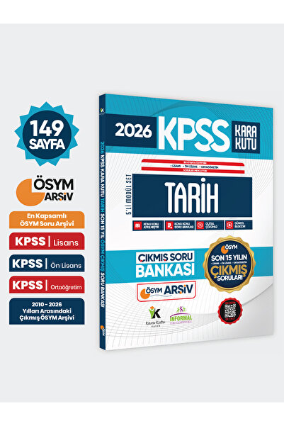 Karakutu Yayınları 2026 FULLKPSS Lisans-Önlisans-Ortaöğretim Tarihin Kara Kut...