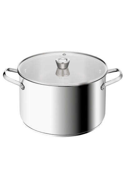 TEFAL قدر طهي 28 سم من الفولاذ المقاوم للصدأ، مناسب للحث الكهرومغناطيسي، طراز...