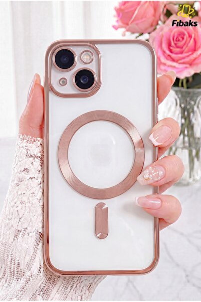 Fibaks iPhone 13/14 Kılıf Kamera Lens Korumalı Magsafe Şarj Kilifi Şeffaf Ren...