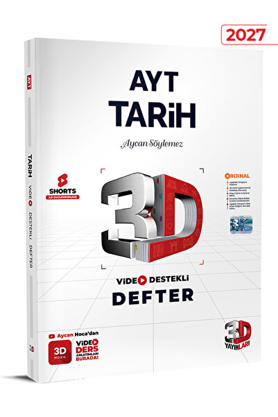 3D Yayınları 3D AYT Tarih Video Destekli Defter