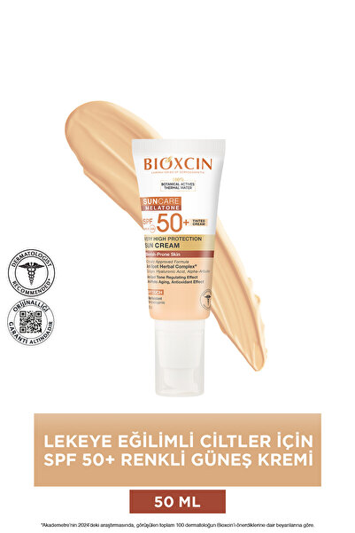Bioxcin Sun Care Lekeye Eğilimli Ciltler Renkli Spf 50 Güneş Kremi 50 ml Tinted Arbutin, Kolajen, Hy