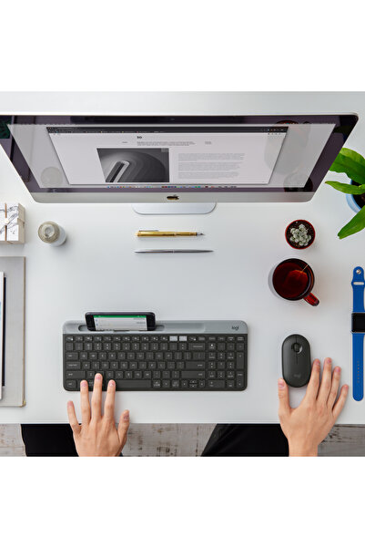logitech K580 Ultra İnce Bluetooth Kablosuz Çoklu Cihaz Özellikli Türkçe Q Klavye, Siyah 920-010624