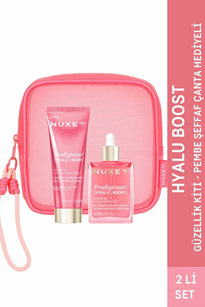 Nuxe HYALU BOOST Güzellik Kiti - Pembe Şeffaf Çanta Hediyeli