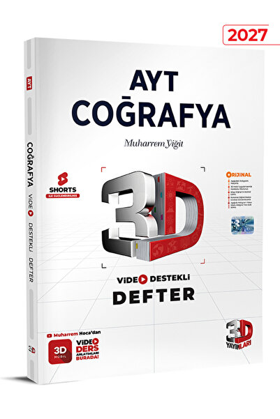 3D Yayınları AYT Coğrafya Defter Video Destekli