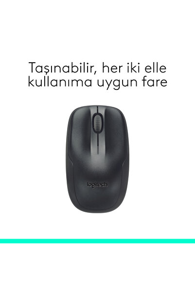 logitech MK220 Kablosuz Türkçe Q Klavye Mouse Seti, Siyah 920-003163