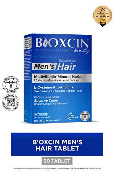 Bioxcin Mens Hair 30 Tablets - L Arginine Biotin Saw Palmetto L Carnitine Zin...