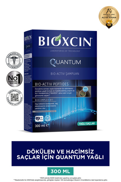 Bioxcin Quantum Şampuan Yağlı Saçlar Için 300 Ml - Dökülme Karşıtı İnce Saçla...