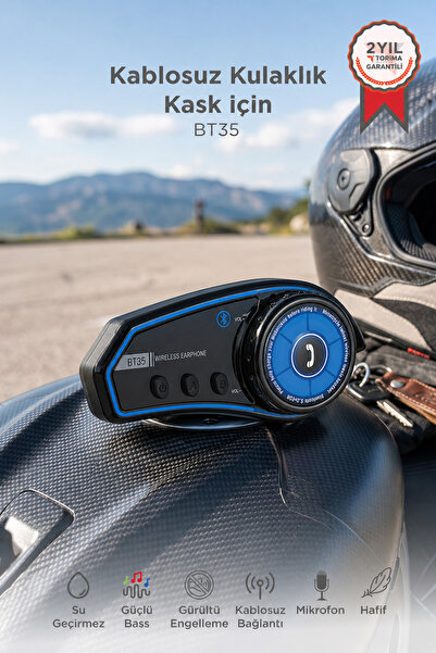 Torima İtercom Motorsiklet Bluetooth Kask İnterkom Kulaklık BT35 Siyah