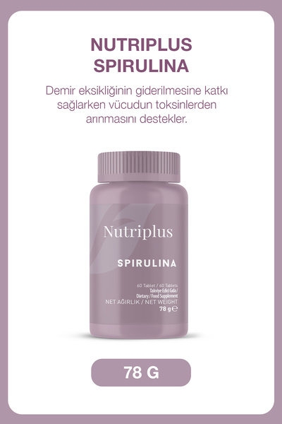Farmasi Nutriplus Spirulina Mavi-Yeşil Alg 60 Kapsül