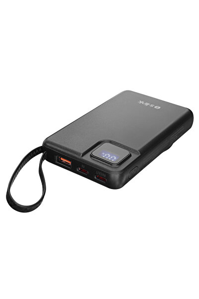 S-LINK M120 10000mAh PD20W + QC3.0 18W 15W Magsafe + Watch Siyah LCD Taşınabi...