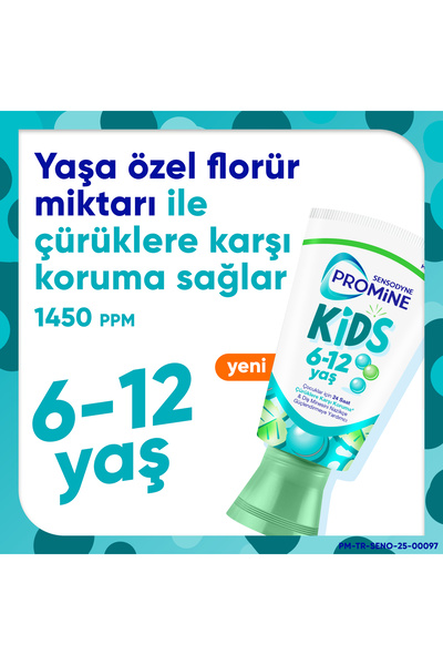 Sensodyne Promine 6 +Yaş Çocuk Diş Macunu 50ml - Bubble Gum Aromalı 50ml + Mini Boy Hediye! (15ml