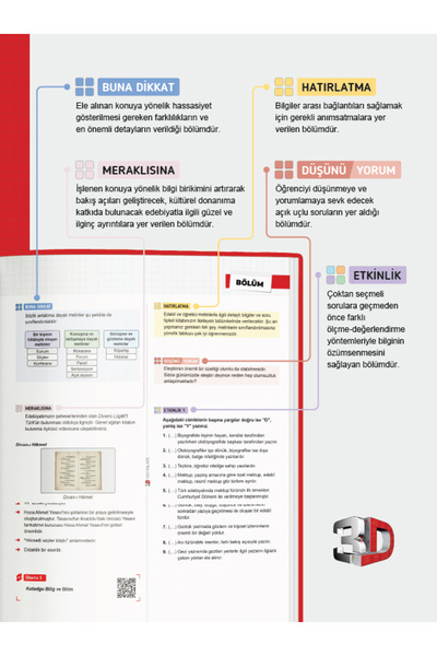 3D Yayınları 3D AYT Edebiyat Video Destekli Defter