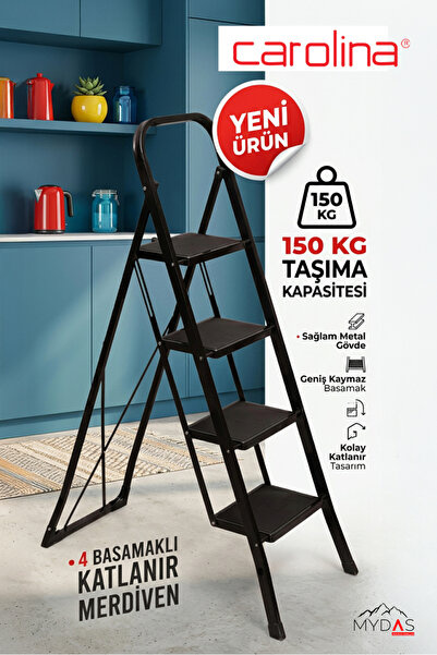 CAROLİNA 090 4 Basamaklı Katlanır Merdiven
