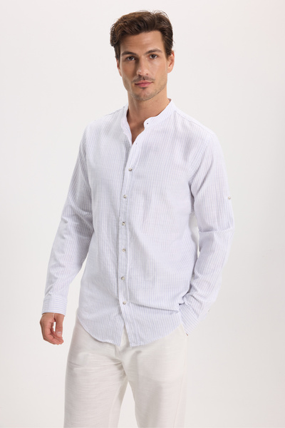 Tudors Cămașă pentru bărbați slim fit Dar croială cu mânecă lungă bumbac 100%...