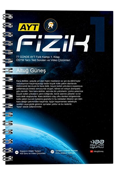 KR Akademi Yayınları Altuğ Güneş 77 Günde AYT Fizik Kampı 1. Kitap