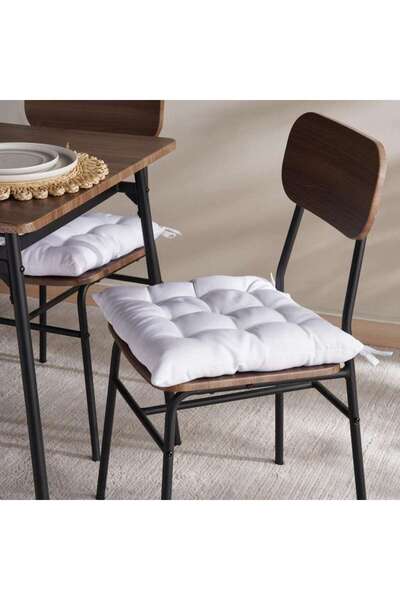 PAN HOME طقم وسائد كراسي أوڤيس مكون من قطعتين 40×40 سم - أبيض