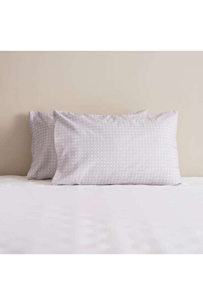 PAN HOME طقم غطاء وسادة إسينشال فليكس مكون من قطعتين 50x75 سم - رمادي
