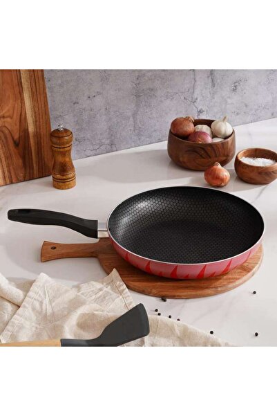PAN HOME Senstan Flame Fry Pan Dia24cm -red