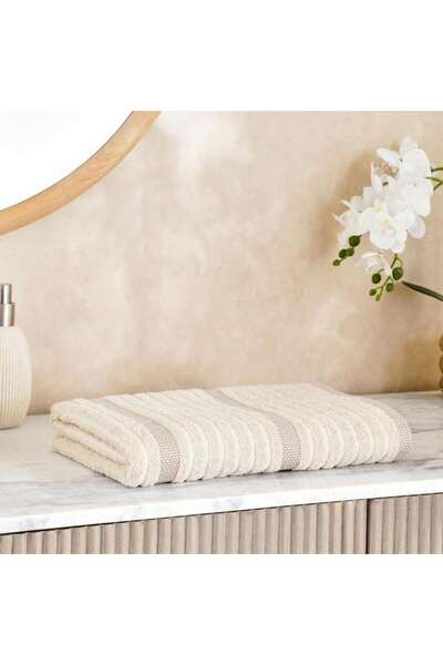 PAN HOME Serene Linen Stripe Terry Bath Towel 70x140 Cm-linen