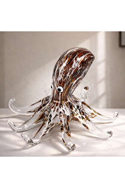PAN HOME Squirtle Glass Octopus Decor Figurine 20x20x14cm - Brown