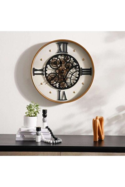 PAN HOME Jupiter Gear Wall Clock Dia 60cm - Brown