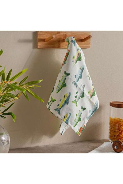 PAN HOME طقم مناشف مطبخ قطنية من قطعتين بطبعة سمك 50×70 سم - أخضر